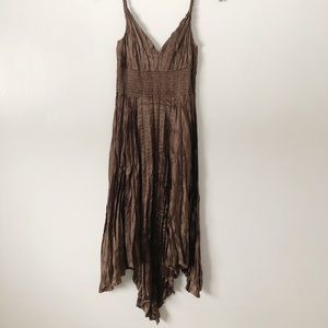 Express Bronze Asymmetrical Hem Dress